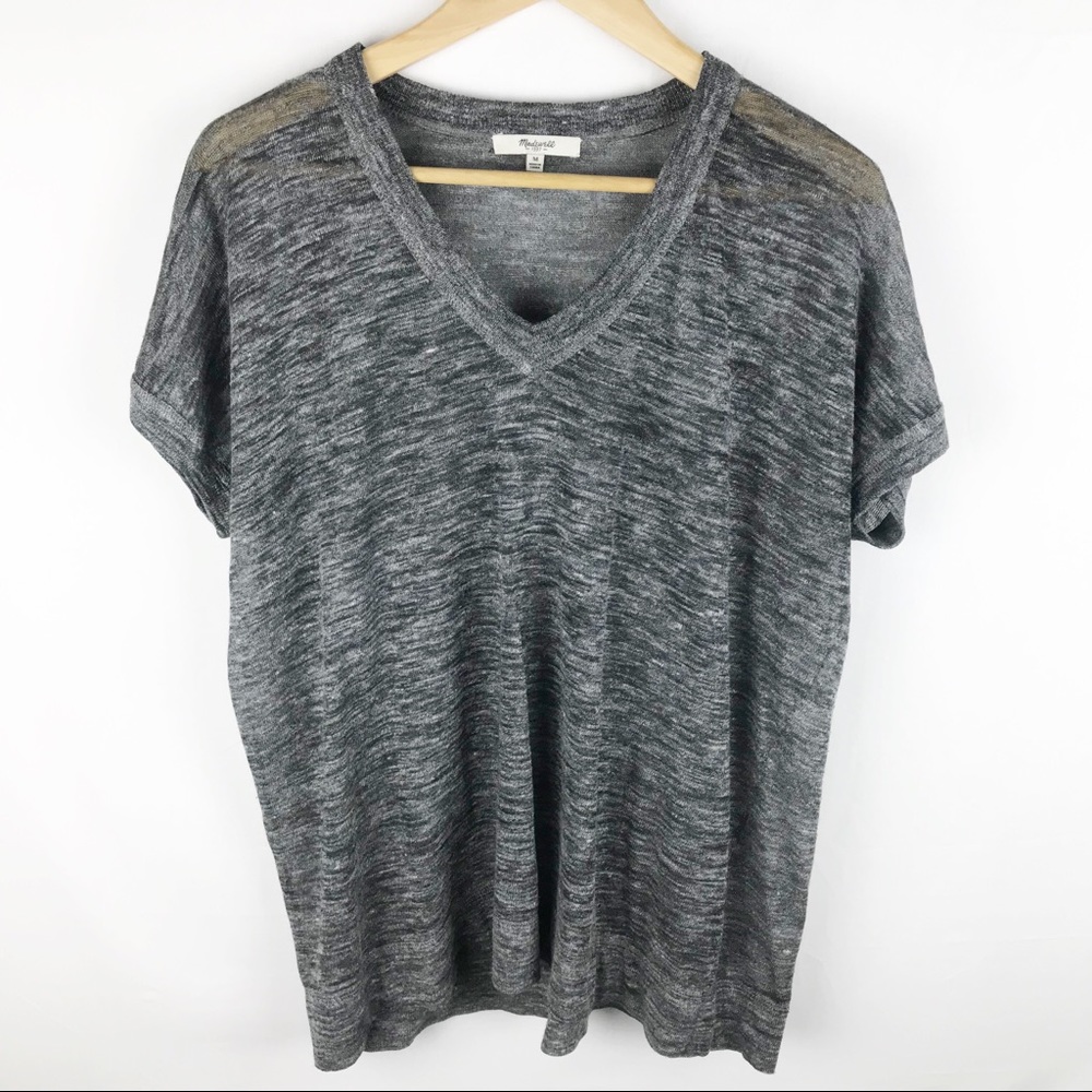 Madewell Slub Knit V Neck Tee size M